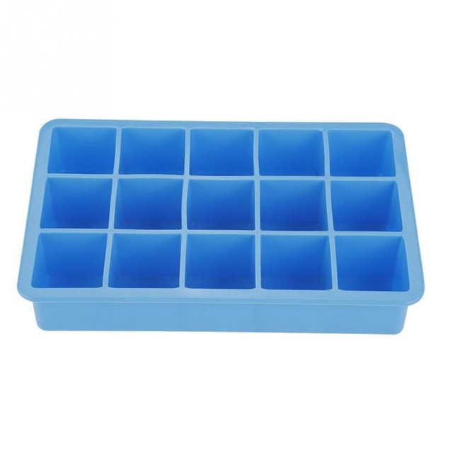 Suministro directo de fábrica engrosada cubo de hielo de silicona 15-rejilla cubo de hielo 3,3 CM molde de cubo de hielo de silicona creativa cubo de hielo caja de suplemento alimenticio