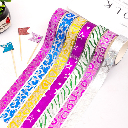 Korean creative DIY gold powder glitter tape colorful glitter tape DIY handmade decorative stickers