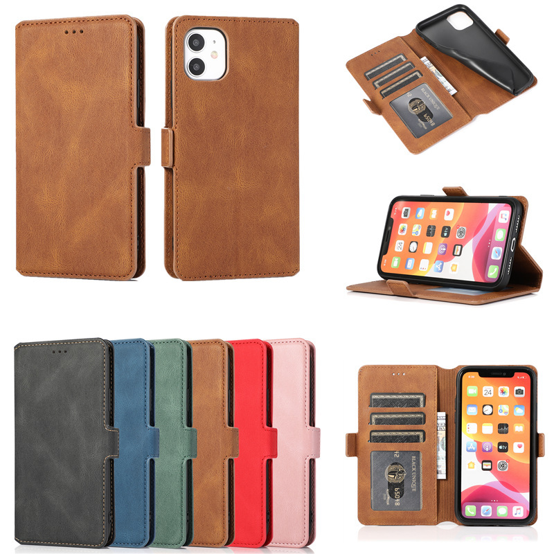 Suitable for iPhone 12 Mobile Phone Leather Case Wallet Type Apple 11 Protective Case Mobile Phone Case Card Factory Direct Sale