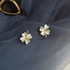Silver needle, earrings, advanced accessory, silver 925 sample, cat's eye, flowered, high-quality style, wholesale