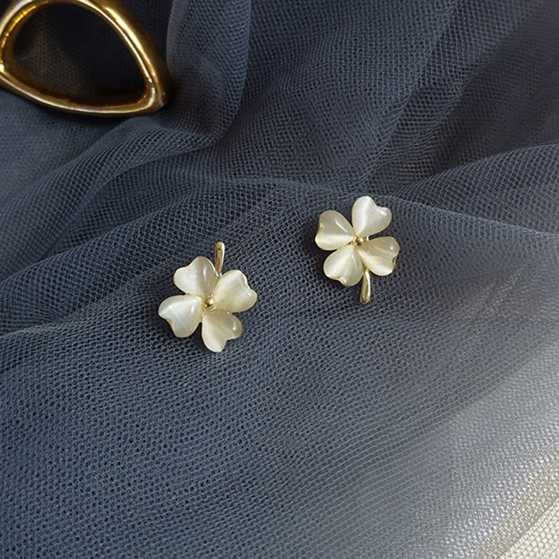 Серьги (Баою) серебряная игла с кошачьим глазом, цветочные дизайны, несколько стилей, высокое качество
