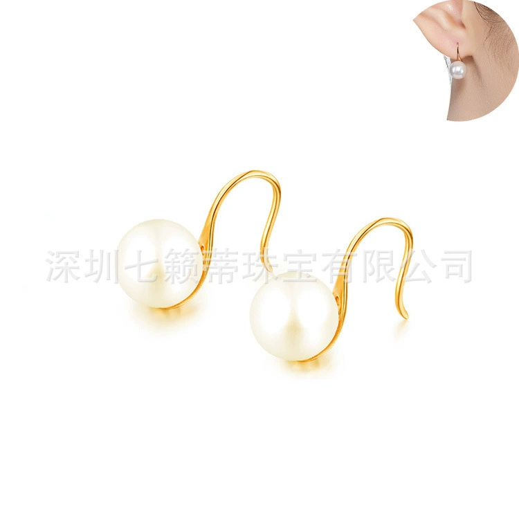18 К Золотой ушной крючок высокие каблуки ушной крючок AU750 жемчужные серьги DIY Jasper пчелиный воск ювелирные аксессуары