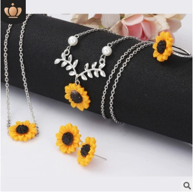 Подвеска, цепь для ключа сумки, ожерелье и серьги, набор, ebay, цветочный, набор из 3 предметов