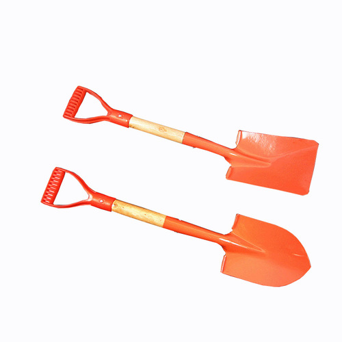 Agricultural sea-catching tools, outdoor matching red sand shovel, life-saving shovel, wooden handle, pointed square head, shovel, shovel, Xiuxiu shovel