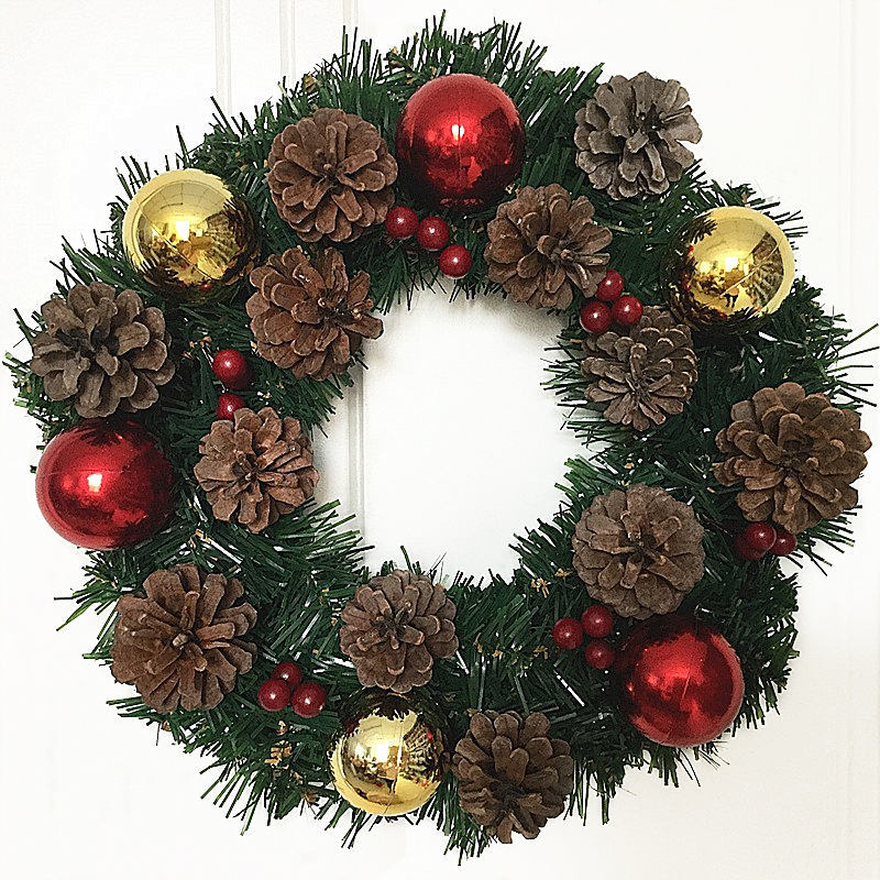2020 Europe and America Christmas decorate Rattan Garland candle Ring the door Pendants Berry Echinacea Lintel Cross border