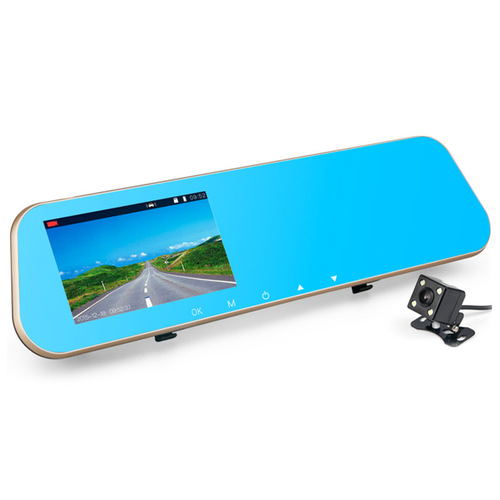 Car Rearview Mirror Dash Camera with Front and Rear Dual Recording 1080p, with Backup Camera, Integrated Unit, Cross-Border New DVR