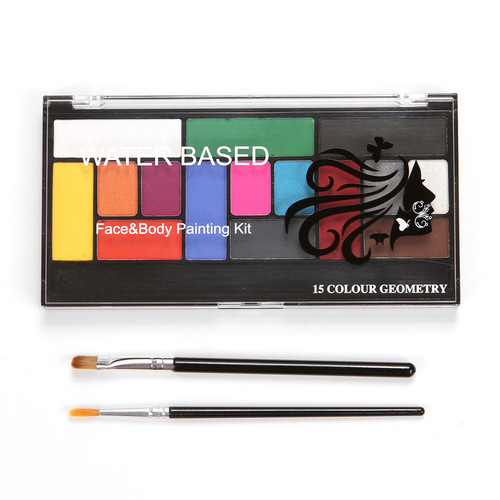 15-color water-based face paint palette, body painting stage special effects, face painting Halloween cross-border makeup palette