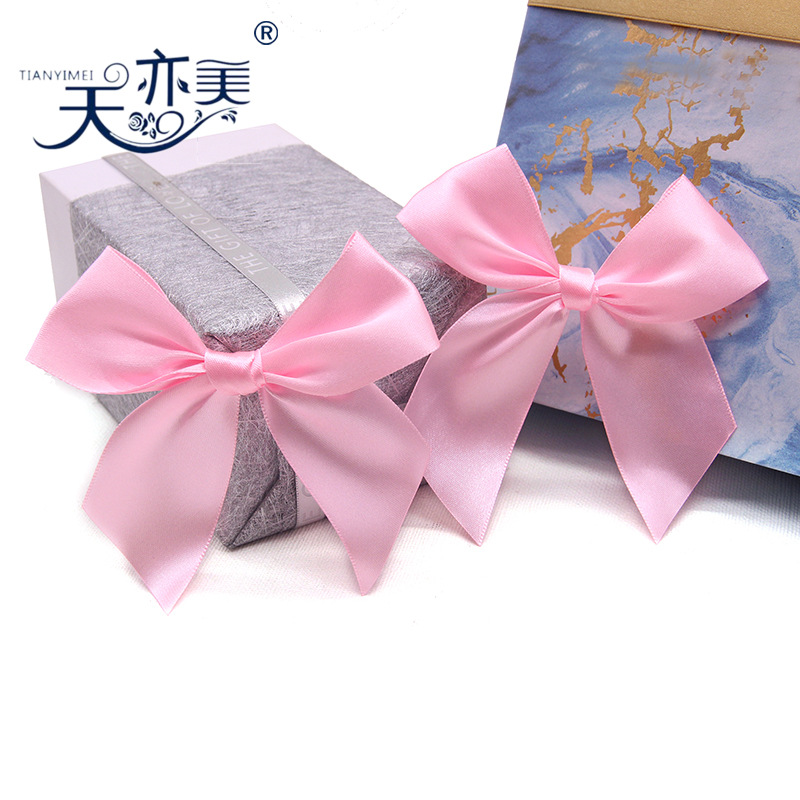 3,8 cm cinta Rosa mano-herida gran arco regalo de boda caja de dulces embalaje cinta arco pequeña flor