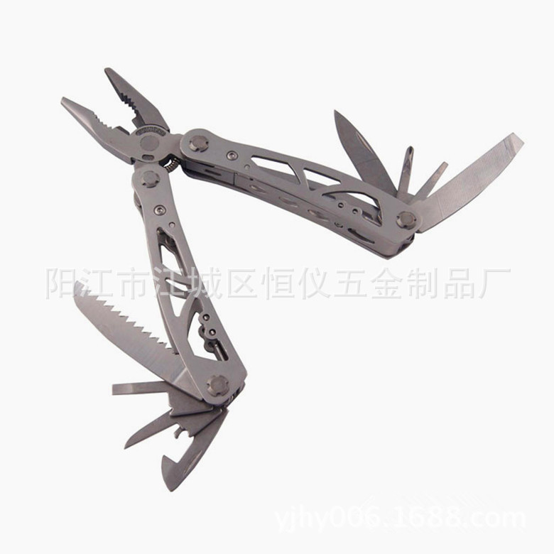 供应不锈钢多功能钳子户外野营便携折叠多用钳子镂空钳子工具钳