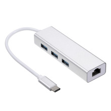 typec转rj45千兆网口电脑外置有线8153网卡免驱动四合一usb拓展坞