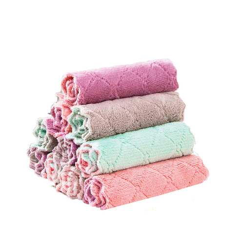 Thickened dishwashing cloth, absorbent rag, non-stick oil scouring pad, kitchen dishcloth, cleaning cloth, table wiping dish towel