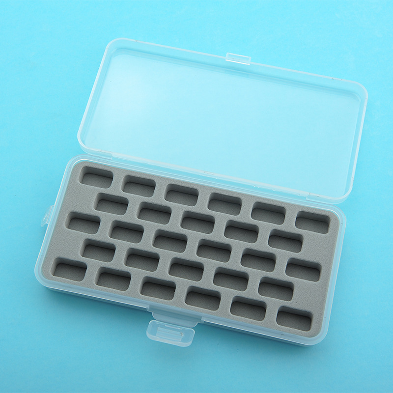 Máquina DE COSER herramienta de la bobina caja de almacenamiento de plástico 28 rejilla caja de bobina engrosada con esponja fija caja de bobina caja de costura