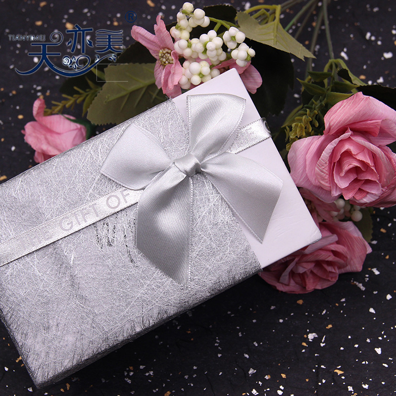 Tianyi cinta de belleza al por mayor 5 puntos cinta arco caja de regalo embalaje Lazo de cinta gris