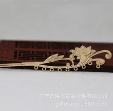 洪兴铜24k金保色76*12MM半成品发簪配件手工材料B946