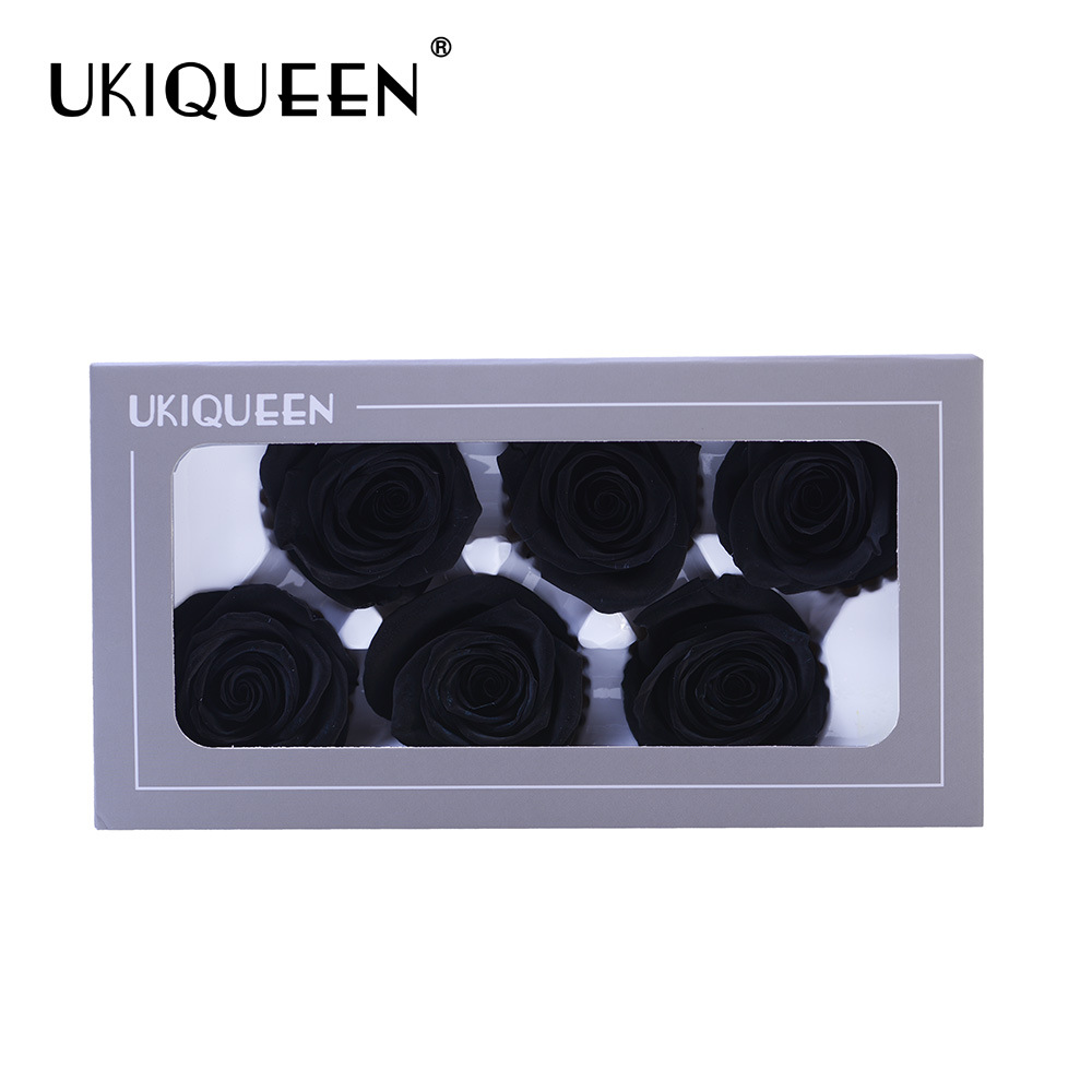 Clase B flor eterna 5-6cm seis piezas de eterna cabeza de flor Rosa DIY flor hecha a mano accesorios de la boda flores