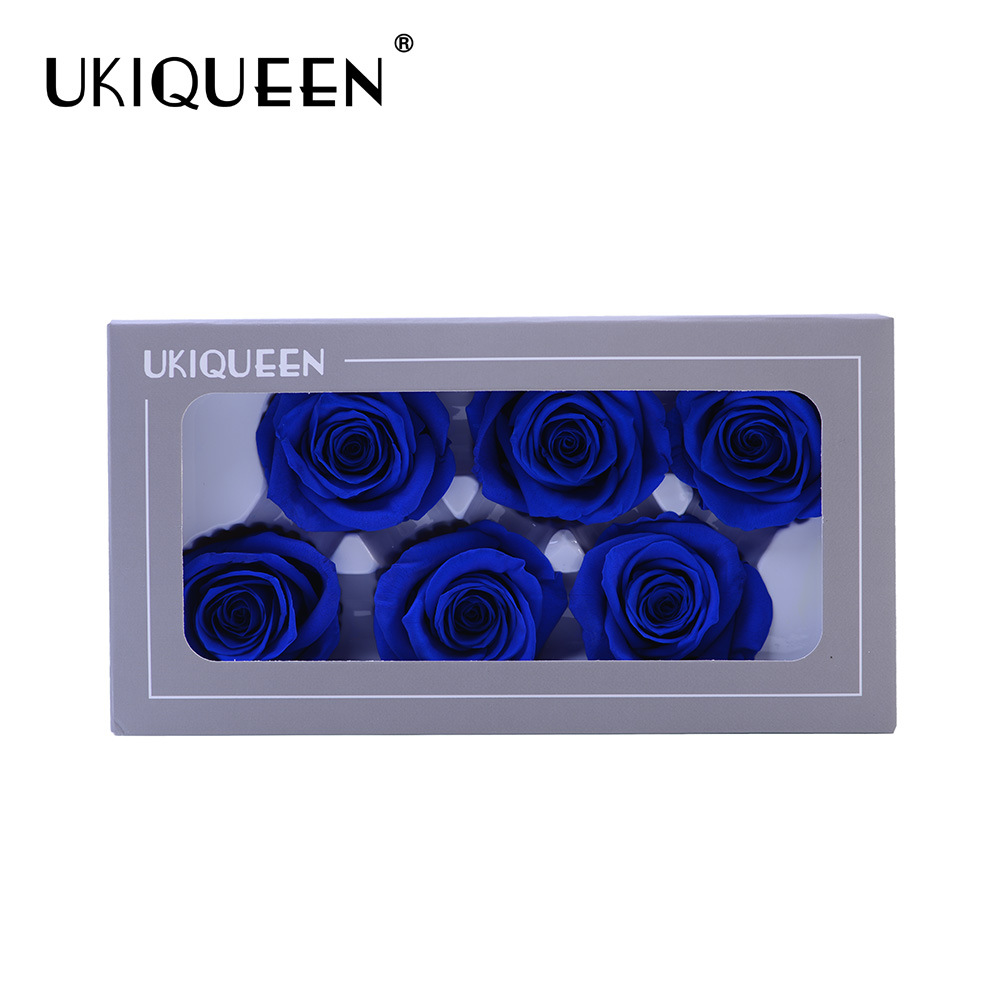Clase B flor eterna 5-6cm seis piezas de eterna cabeza de flor Rosa DIY flor hecha a mano accesorios de la boda flores