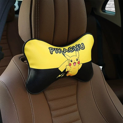 Cute Neck Pillow Memory Foam Cartoon Car Seat Pillow Four Seasons Universal Cushion Car Headrest Waist (Headrest) - pikachu-pp-cotton-headrest-1