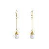 Retro elegant long universal fashionable earrings from pearl, Japanese and Korean, simple and elegant design