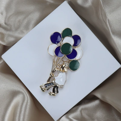 European Retro Circus Series Enamel Oil Dropping Diamond Funny Confession Balloon Clown Marking Brooch (Yaxa sancaqları) - 1