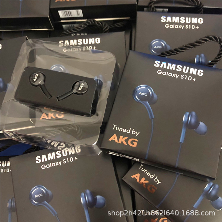 For Samsung AKG Headset S10 Mobile Phone Headset s10 + S8 S9 Wire Control In-Ear Subwoofer Headset with Wheat
