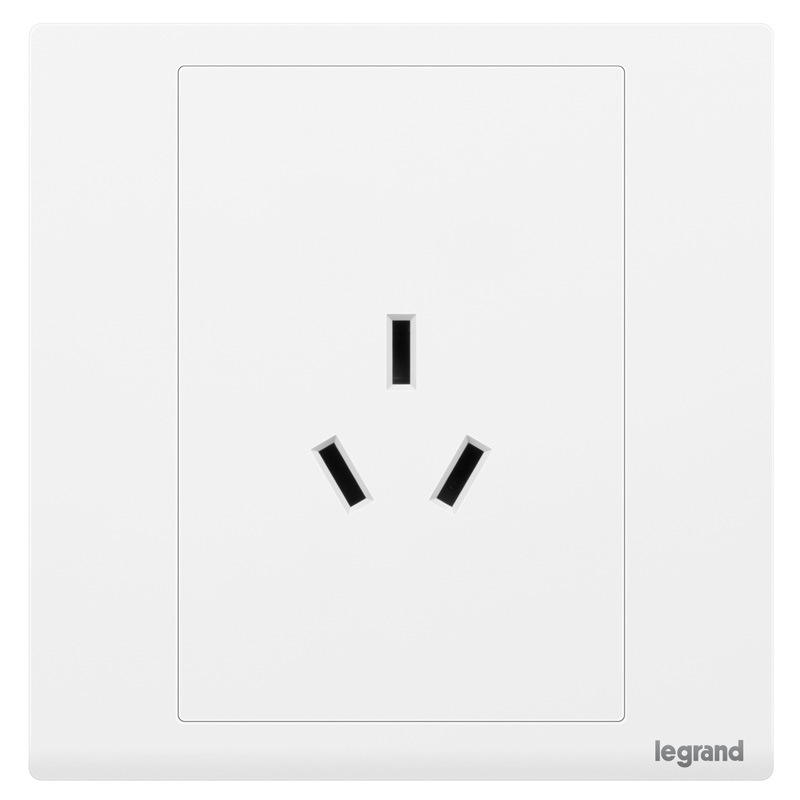 legrand罗格朗86型开关插座朗淳S玉兰白三扁插座10A三孔家用插座