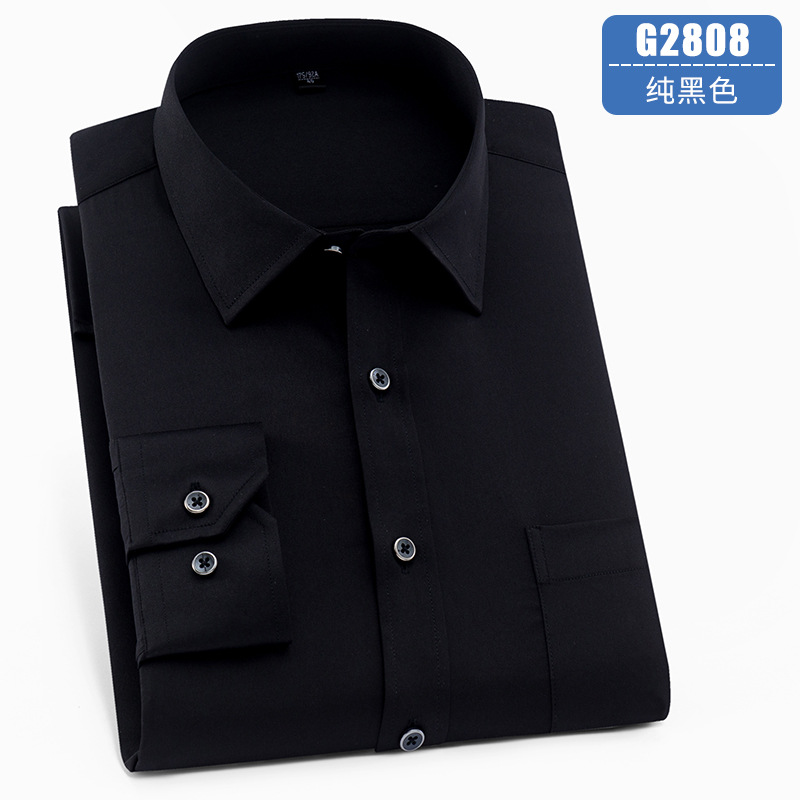 Camisa de hombre de negocios ropa de trabajo de manga larga antiarrugas sin planchar suave logotipo vinculante profesional camisa de primavera y verano para hombre