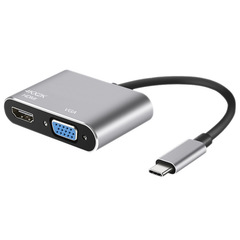 USB-C Hub HDMI VGA Dual-Mode 4K Video Sync High-Definition Converter Type-C Expansion Dock