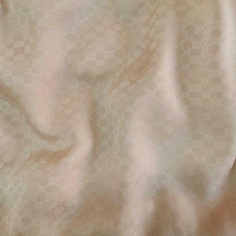 Tela jacquard de seda en stock, satén doble crepé, 140 cm de ancho, color liso, nueva tela Hanfu estilo chino al por mayor.