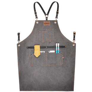 Cross-border Denim canvas apron custom logo barbecue shop barber painting art student kitchen apron custom