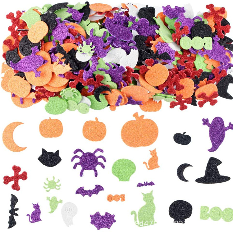 500 PCs DIY Halloween foam stickers self-adhesive pumpkin shape stickers kids Halloween party crafts
