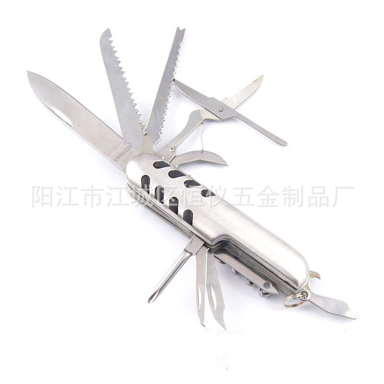 供应11开多功能不锈钢刀 礼品小刀 便携可折叠户外军刀