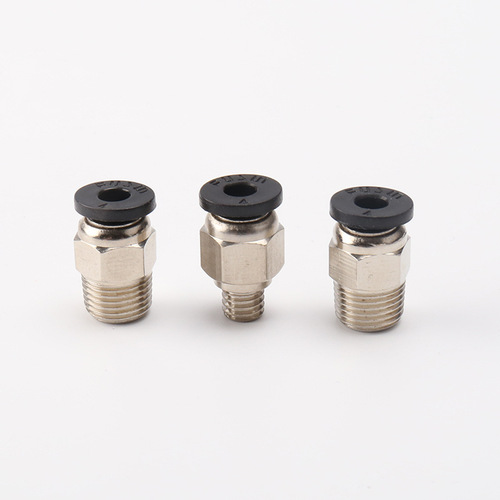 3D Printer Through Hole PC4-M8/6-01/6-M6 Thread Straight Black Quick Connect Adapter Through Hole Adapter