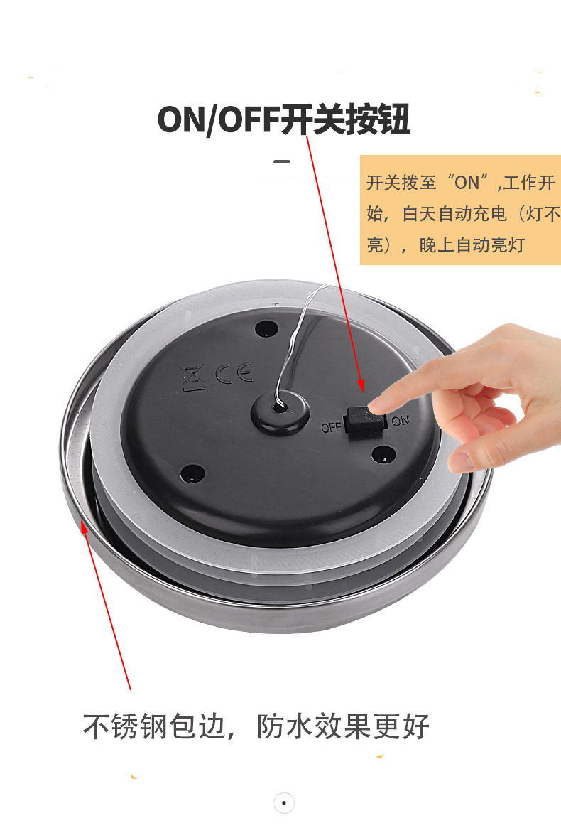 ソーラークラックガラス球灯部品屋外公園ステンレス製許灯メイソン缶装飾灯