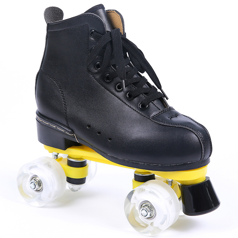 Zapatos de patinaje para niños adultos polea de doble fila para hombres y mujeres pista de patinaje sobre ruedas zapatos de patinaje especiales de cuatro ruedas pista de patinaje deportes luminosos