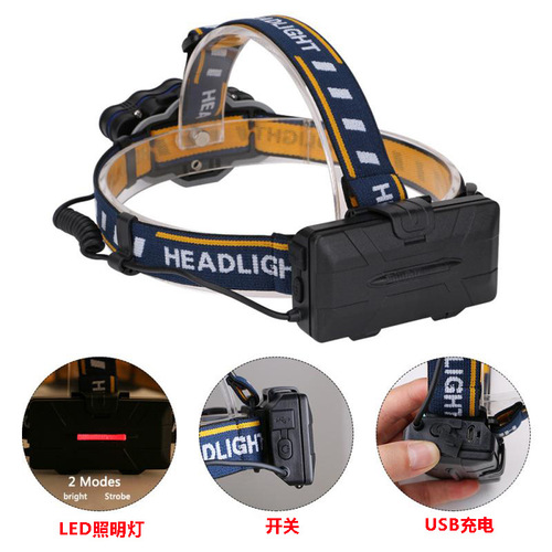 Amazon LED Headlamp, Fishing Portable Strong Beam Night Running Headlamp Outdoor High Brightness 5-8 LED Headlamp