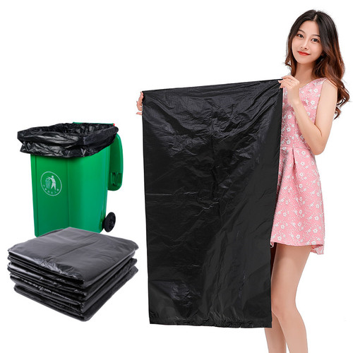 Bulk wholesale of thickened large garbage bags, disposable property cleaning flat bags, commercial black plastic bucket bags