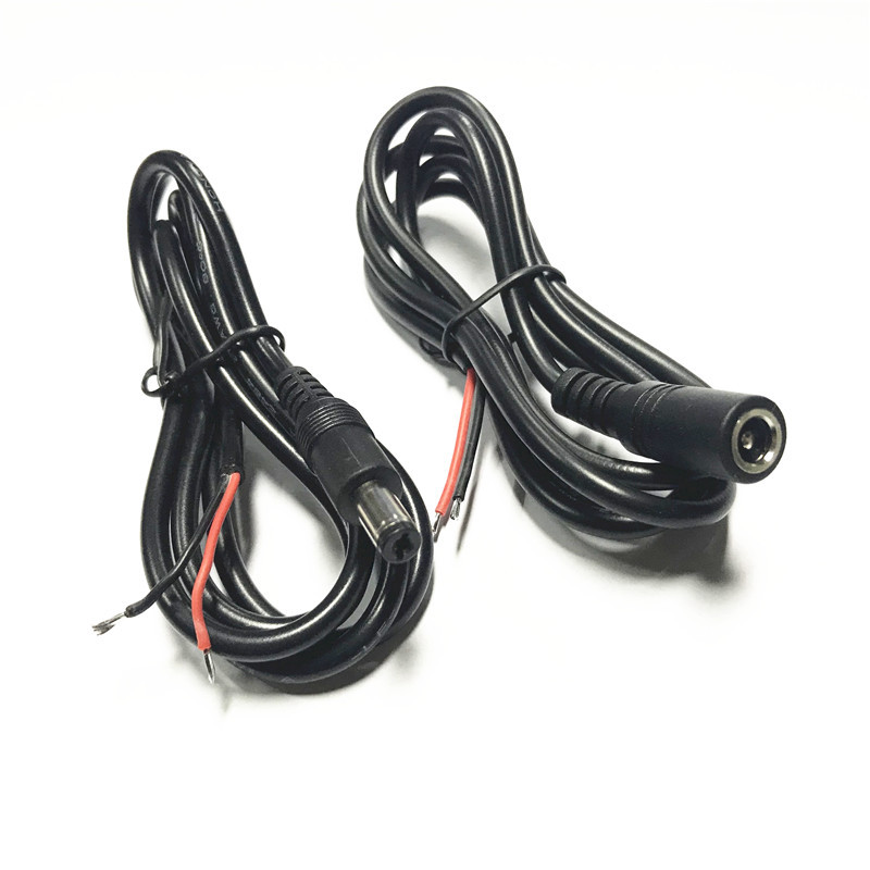 0.5平方5A安防圆口12V监控DC5.5 2.1mm公母插单头镀锡全铜电源线