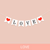 White bottom I love you baby birthday happy LOVE party pull flag tail sliding flag background wall decoration supplies