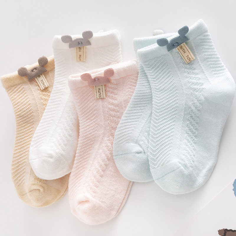 Bebé verano delgado calcetines de malla transpirables recién nacidos calcetines para niños personalizados al por mayor