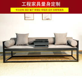 新中式罗汉床白蜡木实木禅意家具现代客厅沙发床仿罗汉塌贵妃床榻