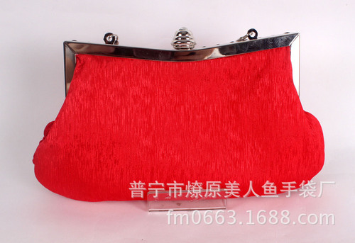 Wholesale factory silk brocade woven evening bag with water diamonds, diamond-embellished wedding clutch, pleated evening gown handbag for women