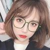 New net red polygonal lenses frame women's trend big frame anti -Blu -ray flat light mirror Douyin same myopic finished products