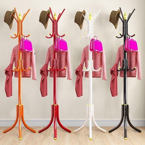 Simple coat rack, iron clothes rack, hanging rack, floor-standing indoor entryway bedroom wardrobe rack, fashionable bag hanger