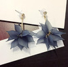 Korean new petal earrings Summer Lotus Eternal Flower Flower Earrings Female Long Susp earrings Mixed