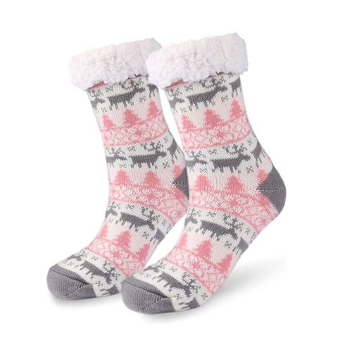 Cross-border Christmas floor socks for adults and women snow socks for home sleep slippers socks leg covers carpet socks non-slip wholesale