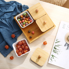Japanese-style living room snack nut storage divided with lid dry fruit box pastry fruit snack plate seasoning plate candy plate