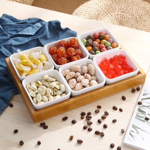 Japanese-style living room snack nut storage divided with lid dry fruit box pastry fruit snack plate seasoning plate candy plate