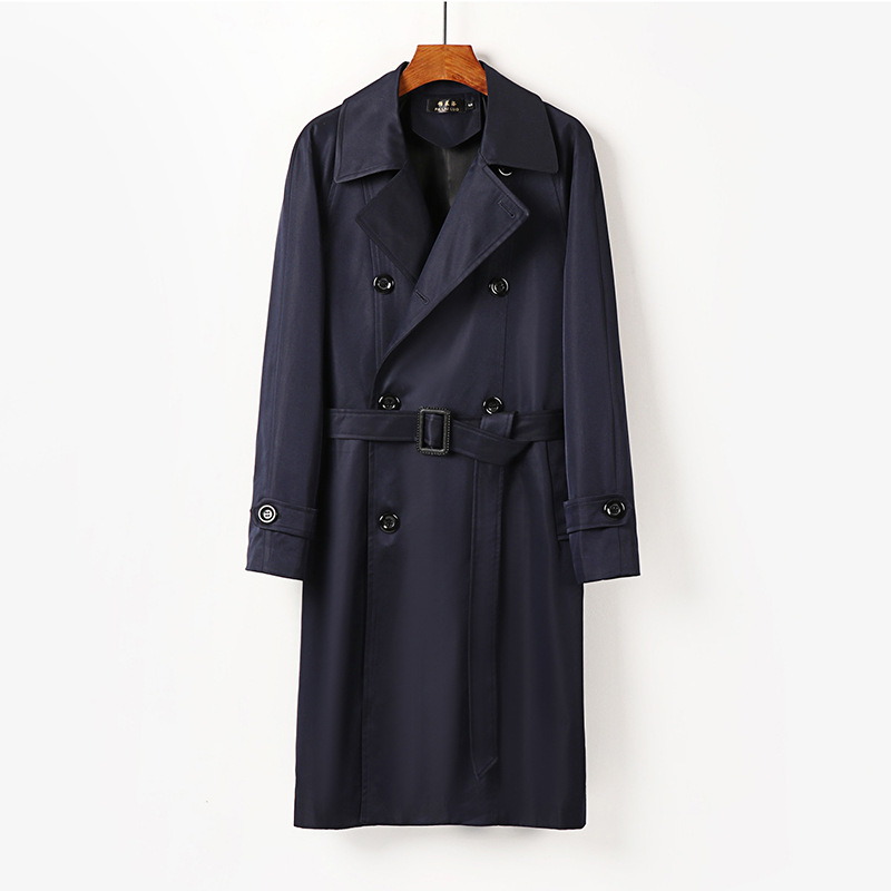 Sobre la rodilla larga gabardina para hombres más tamaño Primavera, Otoño e Invierno nueva moda británica moda guapo abrigo alargado de los hombres gabardina