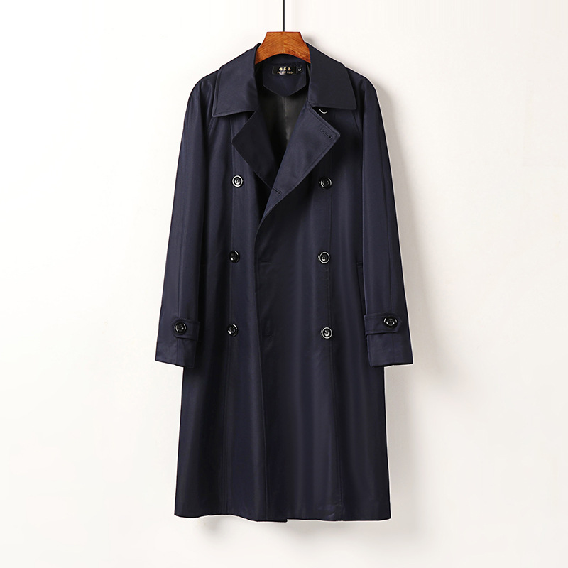 Sobre la rodilla larga gabardina para hombres más tamaño Primavera, Otoño e Invierno nueva moda británica moda guapo abrigo alargado de los hombres gabardina