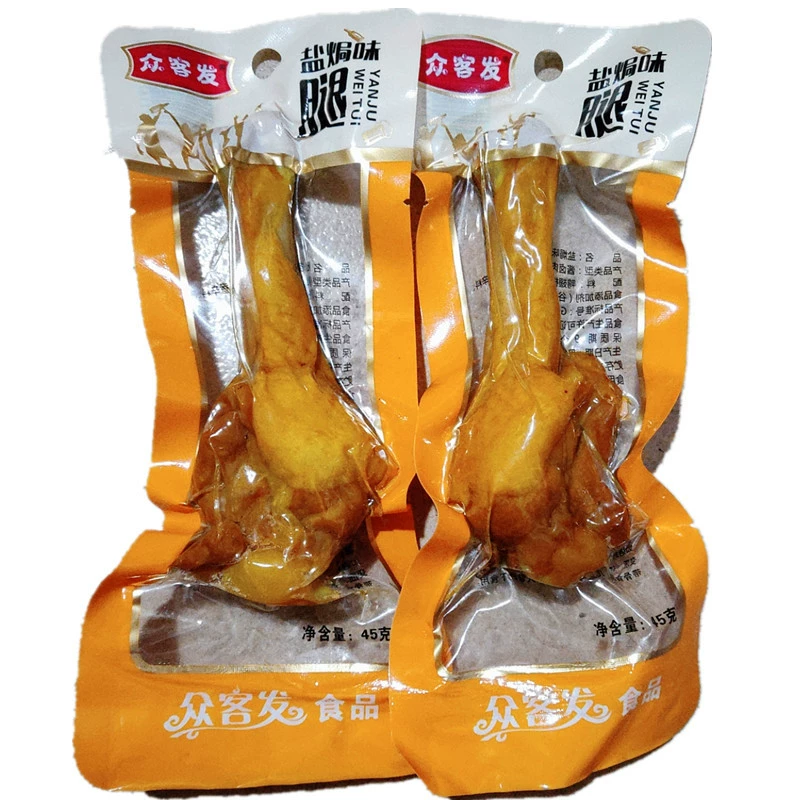 Zhongkefa 45г Соленая запеченная телячья нога, тушеные утиные крылышки, утиные ножки в деревенском стиле, закуска (не куриные ножки), готовая к употреблению